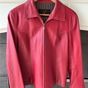 Faux Leather Red Jacket